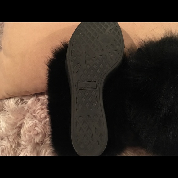 Giuseppe Fur-Trim Wedge Sneakers - Picture 7 of 8